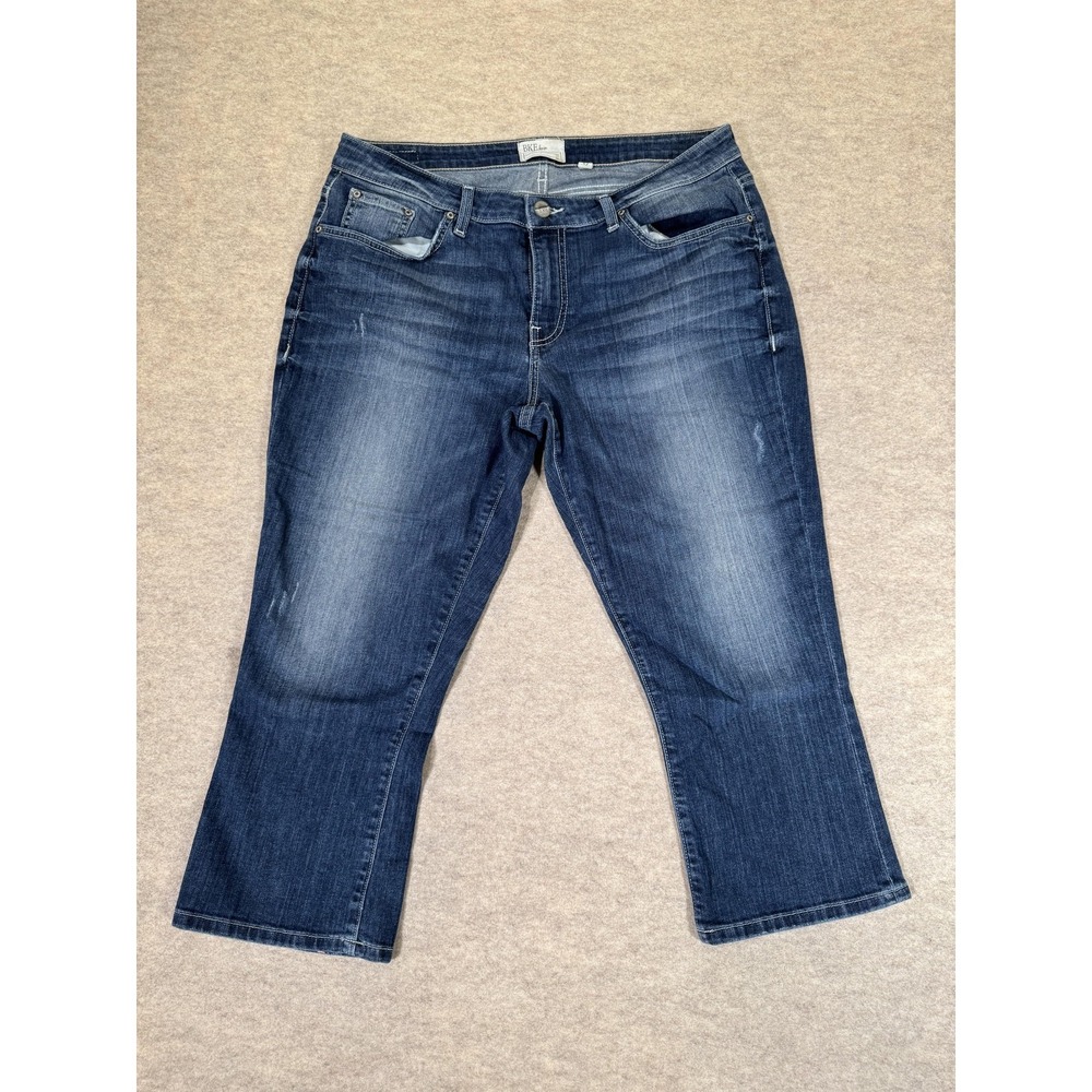 BKE Jeans Womens 32 Medium‎ Wash Blue Harper 21 Crop Capri Stretch Denim